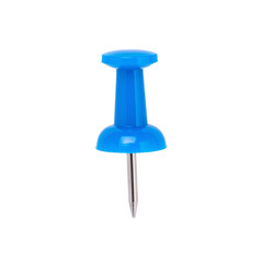 blue push pin isolated on transparent background, png