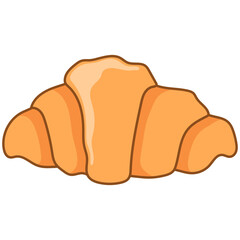 Croissant Bakery Food. Croissant sweet dessert vector illustration.