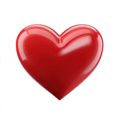 Shiny red heart shape illustration on white background