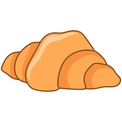 Croissant Bakery Food. Croissant sweet dessert vector illustration.
