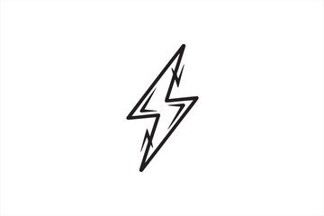 Bold and sleek black lightning bolt icon with sharp angular design in minimalist line art style