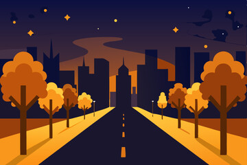 Fototapeta premium night city street scene