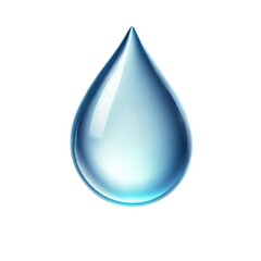 Single Pure Water Drop Crystal Clear Liquid Blue Hydration Purity Clean Refreshing