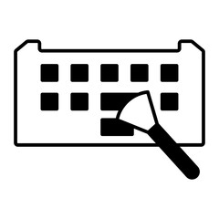 Cleaning PCB with Brush black icon