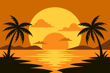 Obraz premium palm trees on the beach