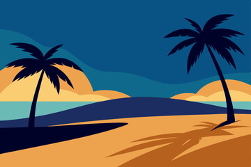 Obraz premium tropical beach with palm trees