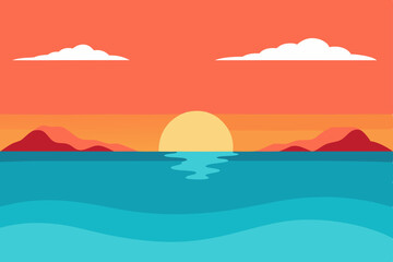 vector illustration of a sea landscape