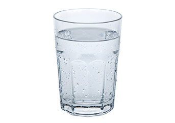 Refreshing Glass of Water: Crystal Clear Hydration on white background