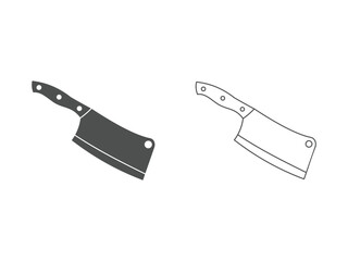 butcher knives, Butchers hatchets design symbol, vector, isolated on transparent background