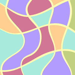 Abstract pattern graphic poster. Funky cross line wavy texture print design with pastel color, contemporary background minimal bold form geometry shapes colorful ornament.