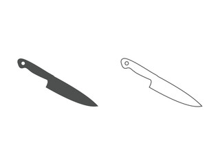 black knife design symbol, vector, isolated on transparent background