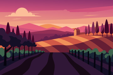 sunset over the river