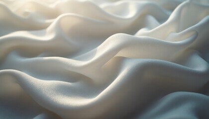 Obraz premium Soft, flowing white satin fabric with gentle waves