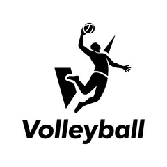 volleyball sport silhouette logo