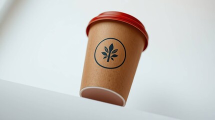 Enchanted Coffee Cup Mockup Minimalist Kraft Design with Ethereal Branding