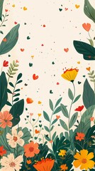 Flower frame for adding text Created with Generative AI technology