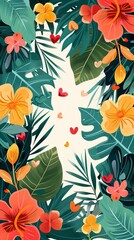 Flower frame for adding text Created with Generative AI technology