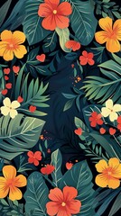 Flower frame for adding text Created with Generative AI technology