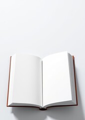 Open blank book with white pages on transparent background. book mockup. 