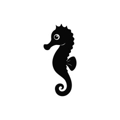 Obraz premium sea horse silhouette vector illustration