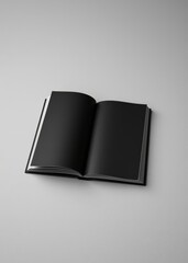 Empty black book on gray background. book mockup. 
