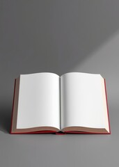 Mockup blank open book in the middle, with realistic shadows, a standard object for reading, for presentation of design, advertising. book mockup. 