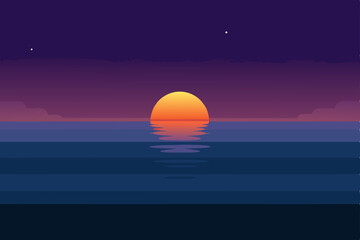 sunset on the sea