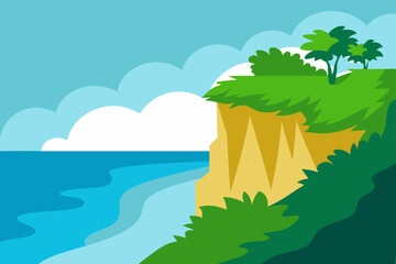 vector illustration of a tropical island