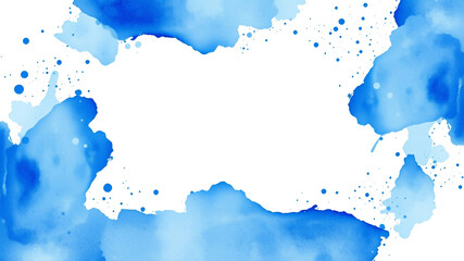 Abstract blue watercolor background design frame