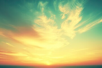 Dramatic sunset sky with clouds