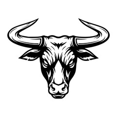 Hand drawn Bull Head Illustration