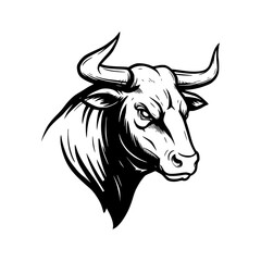Hand drawn Bull Head Illustration
