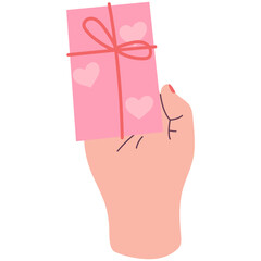 Obraz premium Valentine's Gift. Set of Valentine's day hand drawn decorative elements. Ribbons, bows, garlands, gift boxes, balloons, envelopes, heart shaped frames.