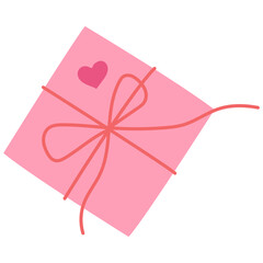 Valentine's Gift. Set of Valentine's day hand drawn decorative elements. Ribbons, bows, garlands, gift boxes, balloons, envelopes, heart shaped frames.