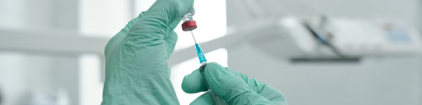 Dentist Filling Syringe with Anesthesia Closeup