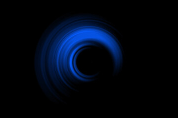 Abstract Blue Radial Vortex on Black Backround