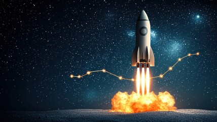 Obraz premium Rocket launch event space image cosmic environment aerial view leadership in action