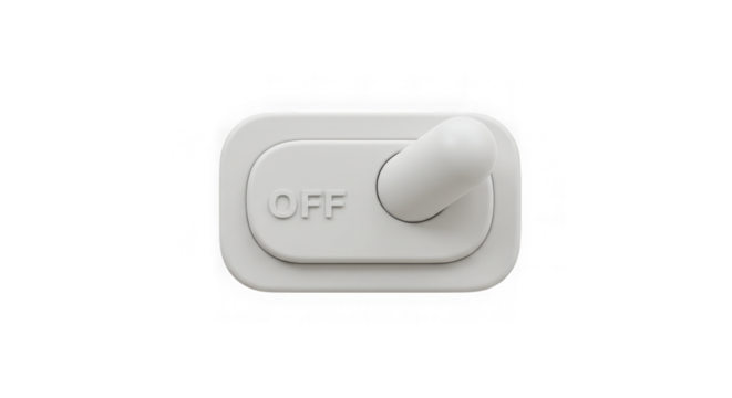 Simple On/Off Switch: A close-up shot of a modern, minimalist on/off switch, highlighting its clean design and functionality, symbolizing simplicity and control. 