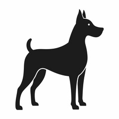 black dog isolated on white