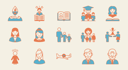 Life Journey icons, set of line icons, icon sheet