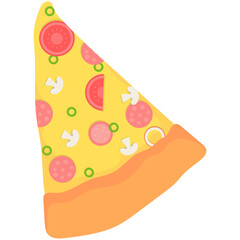 Pepperoni Pizza Slices. Pepperoni pizza illustration food art vector.