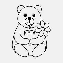 Naklejka premium teddy bear with a gift