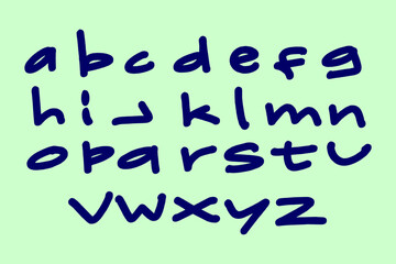 Hand drawn colorful alphabet font set in sketch style for education and art design