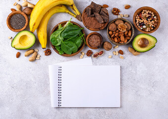 Products containing natural magnesium Mg