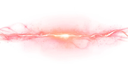 Horizontal pink shockwave line, Abstract energy pulse, TRANSPARENT BACKGROUND PNG for sci-fi or visual design