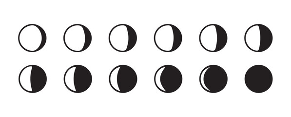 Hand-Drawn Moon Cycle Icons