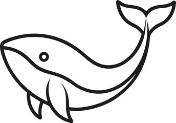 Whale outline icon with white background