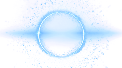 Blue energy ring with particles, Abstract sci-fi glow, TRANSPARENT BACKGROUND PNG for futuristic concepts