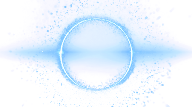 Blue energy ring with particles, Abstract sci-fi glow, TRANSPARENT BACKGROUND PNG for futuristic concepts - Powered by Adobe