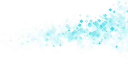 Diagonal flow of pixelated blue blocks, Abstract digital stream, TRANSPARENT BACKGROUND PNG for data or tech themes